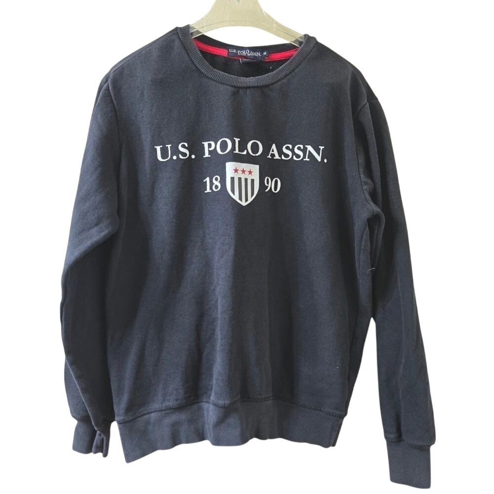 U.S. Polo Assn Men's Navy Logo Crewneck Sweatshirt Fleece‎ Pullover Size M